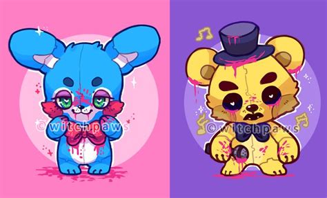 Five Nights At Freddy S 2 Golden Freddy And Bonbon Or Toy