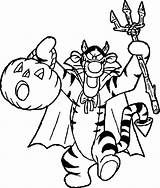 Halloween Cartoon Tigger Coloring Pages Wecoloringpage sketch template