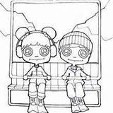 Coloring Skiing Girl Pages Chairlift Kids Winter Sport Hellokids Boy sketch template