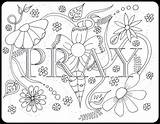 Prayer Serenity Coloring Pages Adults Template sketch template