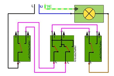 electrical circuit diagram   lights   switch    side   connected