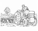 Kids Tractor Coloring Plow Pages sketch template