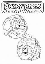 Coloring Angry Wars Birds Star Pages Printable Wing Pilot Luke Chewbacca Skywalker Leia Princess Fighter Pig Chicken Drawing Print Color sketch template