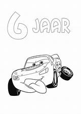 Jaar Bliksem Kleurplaat Verjaardag Cars sketch template