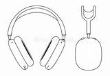 Airpods Headphones sketch template