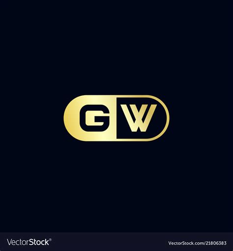 initial letter gw logo template design royalty  vector