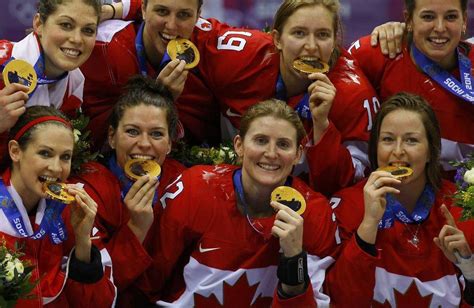 in pictures canada takes olympic gold in women s hockey the globe