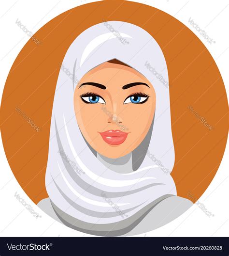 beautiful muslim woman in white hijab royalty free vector