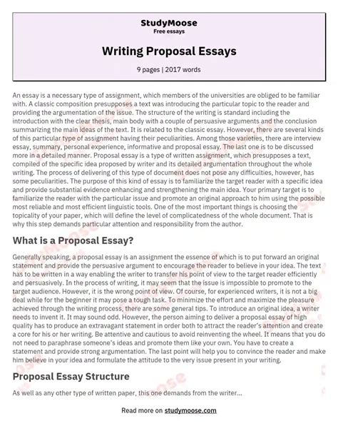 writing proposal essays  essay