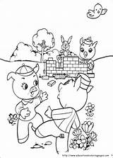 Pigs Little Three Coloring Pages Sheets Preschool sketch template