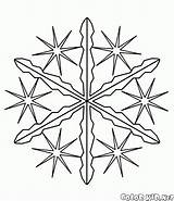 Copos Nieve Neve Fiocchi Neige Flocos Estrella Schneeflocken Snowflakes Flocons Colorkid Forme Estrelar sketch template