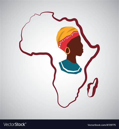 africa design map icon flat royalty  vector image