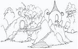 Coloring Pages Mountain Village Monkeys Rocks Clipart Forests Kids Monkey Line Background Forest Printable Bluebison Houses Rock Print Books Sun sketch template