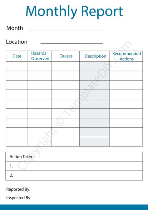monthly report templates   printable word excel amp  formats