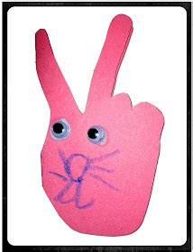 mamas  muse   easter bunny card  childs hand tracing