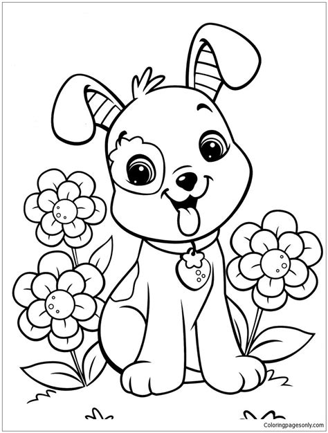 girl puppy coloring page  printable coloring pages