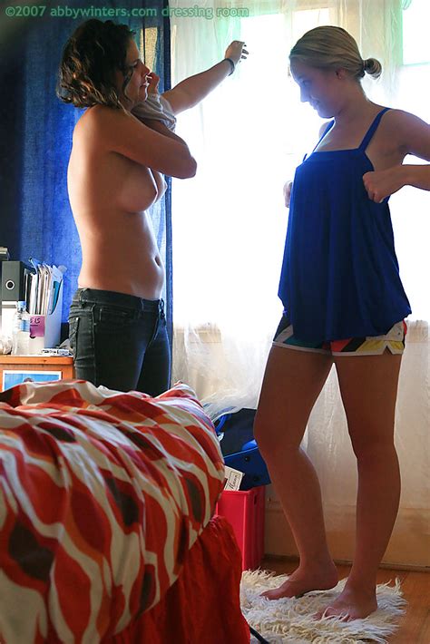 two nude girls secretly filmed by hidden voyeur can getting dressed