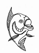Piranha Piranhas Coloring4free sketch template