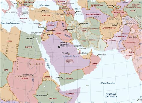 cartina muta nord africa  medio oriente geografia
