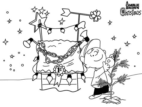 charlie brown  christmas tree coloring page  print