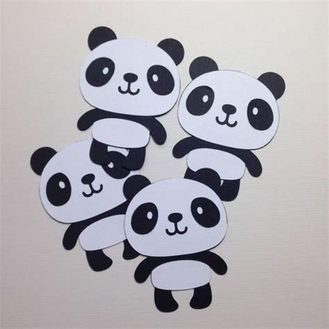 panda bear die cuts paper panda bear cut outs cute panda etsy