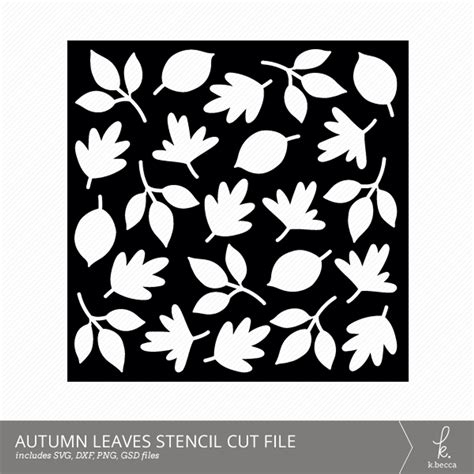 autumn leaves stencil cut files kbecca