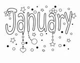 January Coloring Pages Month Printable Print Colors sketch template