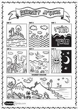 Stories Hebrew Bereshit Judaism Parshat Bereishit Torah Coloriage Lds Challah Messianic Crumbs sketch template