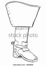 Cowboy Spurs Getdrawings Drawing Boot Stock sketch template