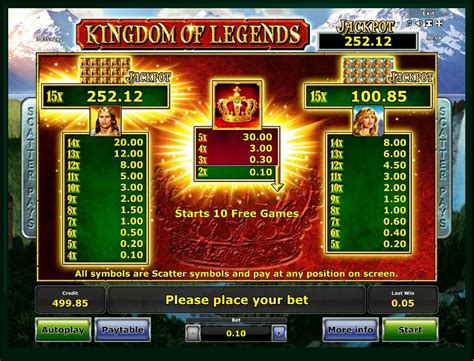 kingdom  legends slot machine play  casino game   greentube