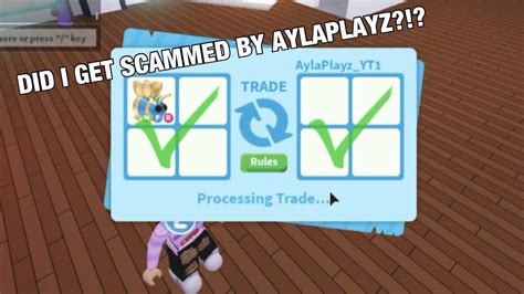 trust trading aylaplayz    scammed adopt  roblox youtube
