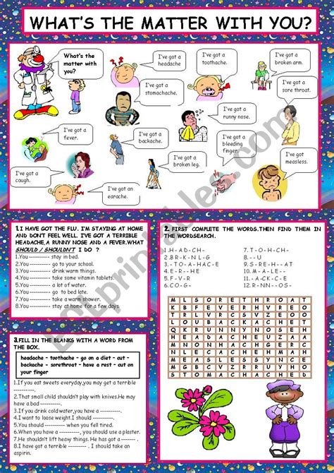 illnesses vocabulary worksheets illnesses esl worksheet  guorkhan    clarify