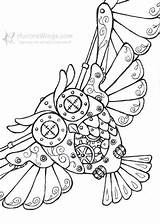 Coloring Pages Steampunk Owl Adult Drawing Printable Fantasy Sketch Sheets Books Coloriages Fest Aurora Wings Adultes Pour Getdrawings Colorin Girl sketch template