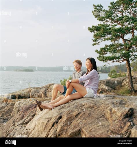Sweden Stockholm Archipelago Sodermanland Nacka Mid Adult Couple
