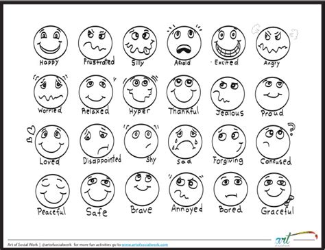 feeling faces printable coloring sheet fun  educational activity