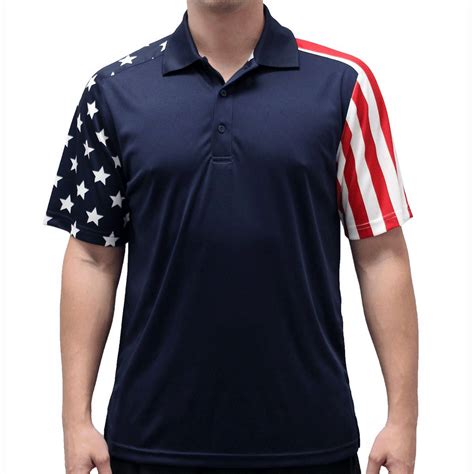 mens stars  stripes american flag golf polo shirt  navy walmartcom
