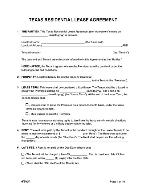 texas association  realtors residential lease agreement fillable form