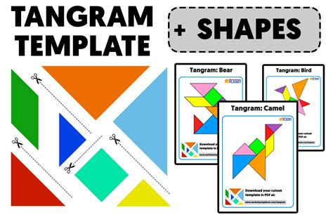 tangram  kids printable template pack  shapes