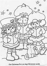 Christmas Coloring Strawberry Shortcake Carols Singing Blueberry Muffin Pages Book Meringue Custard Lemon Uploaded User Carol sketch template