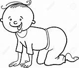 Crawling Coloring Baby 1300 66kb Getdrawings Drawing sketch template