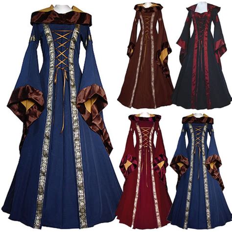 Game Of Thrones Women Victorian Medieval Dress Gothic Long