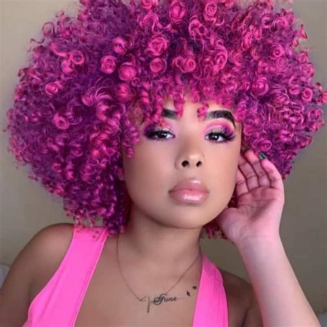 Aisi Queens Curly Afro Wig Coily Purple Wig With Bangs