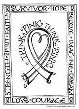 Cancer Breast Coloring Pages Pink Ribbon Think Printable Zenspirations Downloadable Calligraphy Awareness Color Sheets Card Colouring Kids October Getcolorings Book sketch template
