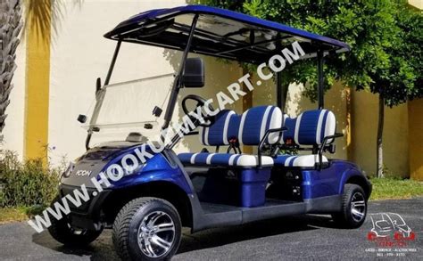 icon  indigo blue golf cart   facing seats custom golf carts  golf cart