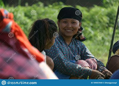 Chitwan Nepal September 2020 Nepali Village Girl Posing For A Camera