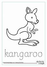 Tracing Word Kangaroo Australia Activity Animals Australian Become Member Log sketch template