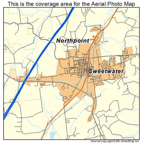 aerial photography map  sweetwater tn tennessee