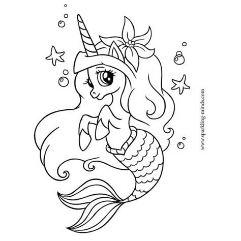 print  amazing coloring page cute unicorn mermaid