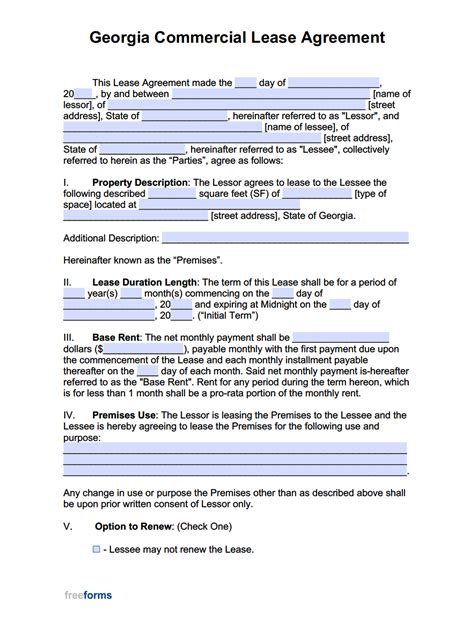 business lease agreement template