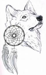 Wolf Wolves Dreamcatcher Catchers Loup Ulve Lobos Tegninger Cabeza Flawssy Atrapasueños Estampas Coloriage Dyr Becuo Enregistrée sketch template